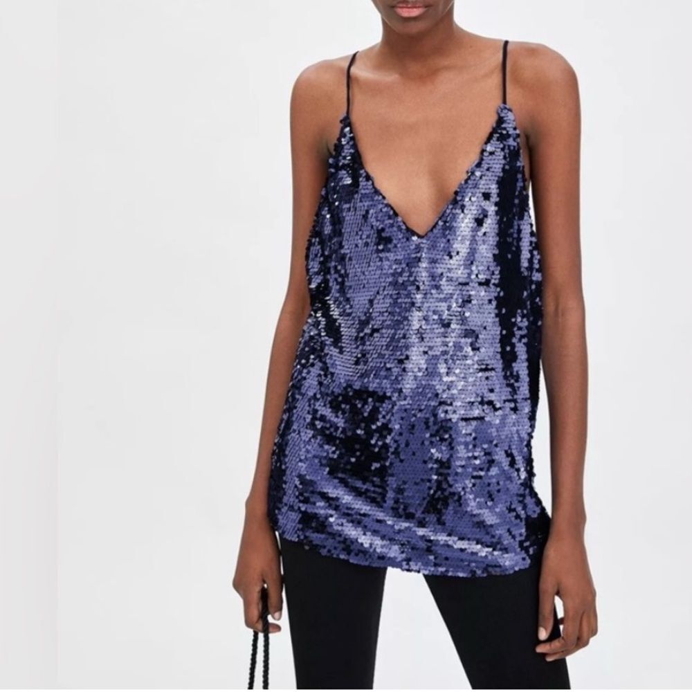 ZARA sequin cami tank